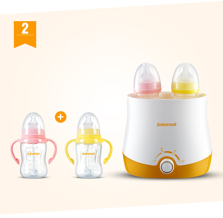 Double bottle milk adjustment constant temperature milk heating supplementary food multi-functional warm milk steam sterilizer