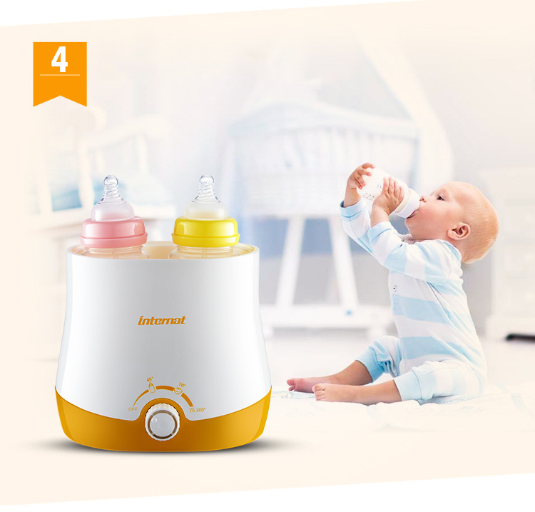 Double bottle milk adjustment constant temperature milk heating supplementary food multi-functional warm milk steam sterilizer