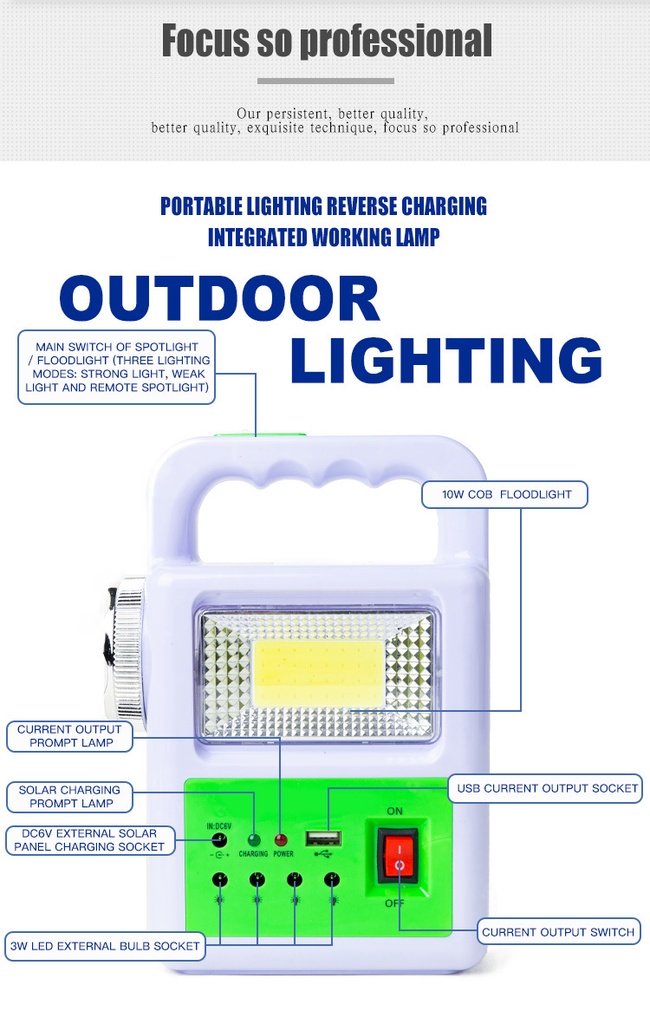 2005S solar lighting system lamp outdoor camping emergency lamp solar flashlight lighting lamp