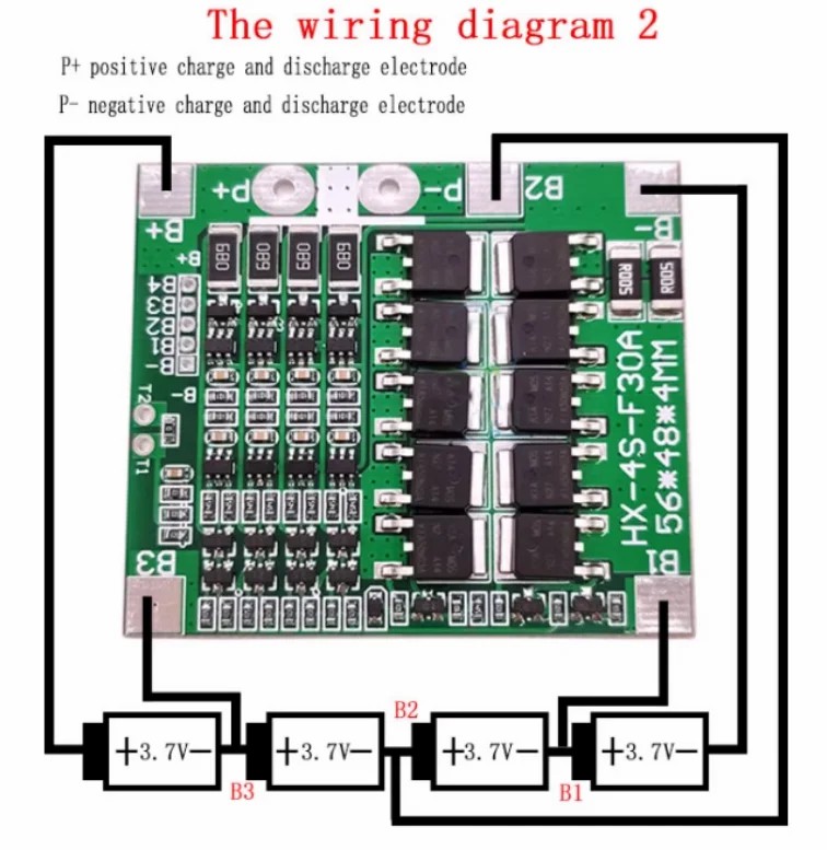 BMS 4S 3.2V 3.7V 30A LiFePO4 / Lithium Battery Charge Protection Board 12.8V 14.4V 18650 32650 Battery Packs With Balance