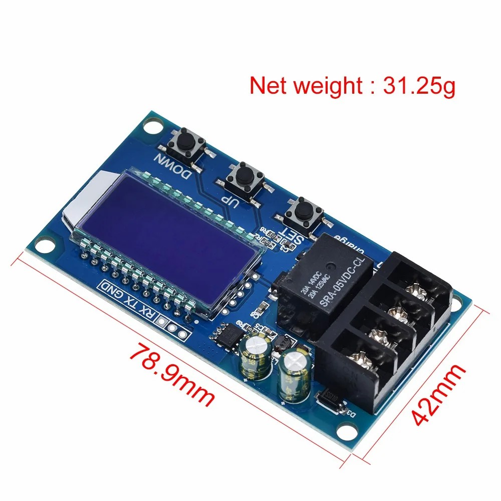 XY-L10A battery charging control module digital full power off overcharge protection switch 6-60V