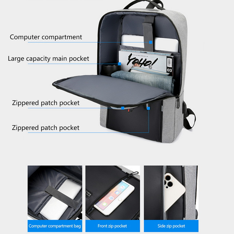 Men's Stylish Backpack USB Charging School Backpack 15.6 Inch Laptop Backpack Male Book Backpack Waterproof BackPack