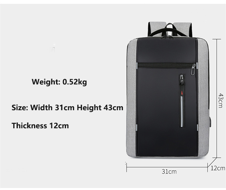 Men's Stylish Backpack USB Charging School Backpack 15.6 Inch Laptop Backpack Male Book Backpack Waterproof BackPack