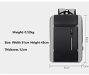Men's Stylish Backpack USB Charging School Backpack 15.6 Inch Laptop Backpack Male Book Backpack Waterproof BackPack