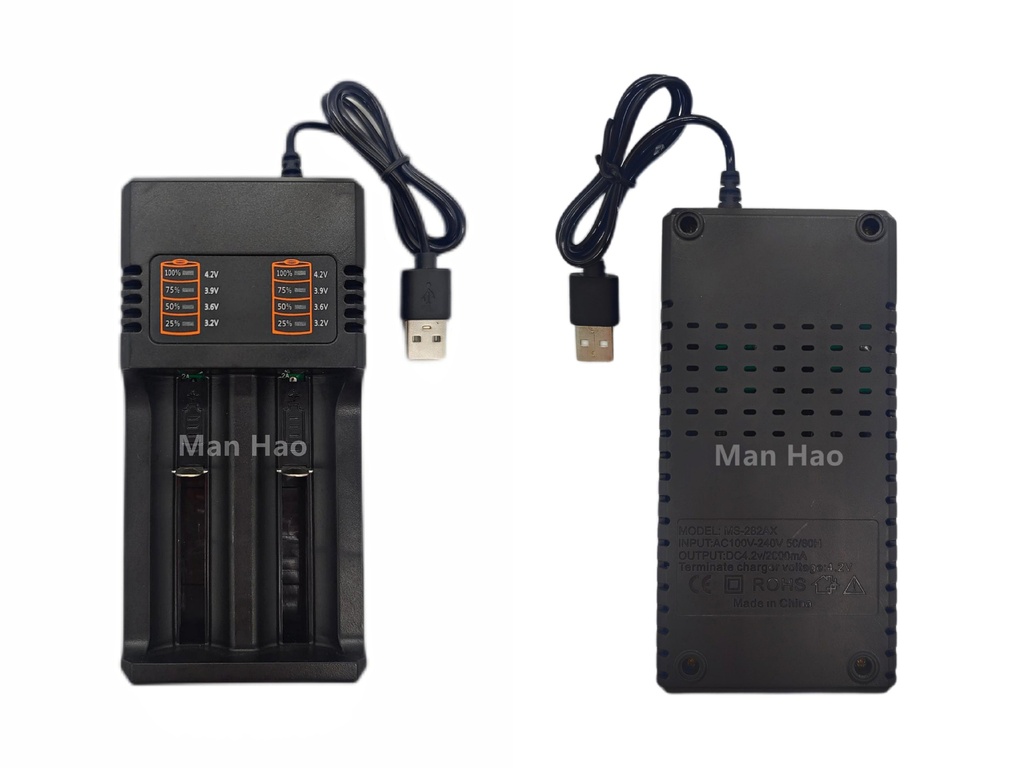 18650 26650 battery dual-slot charger dual-charge USB smart fast charge 3.7v-4.2V lithium battery charger