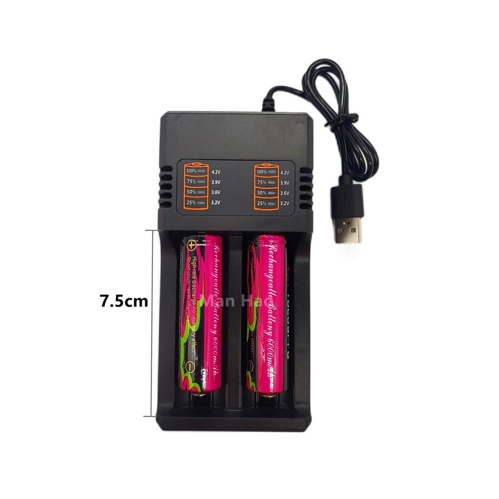 18650 26650 battery dual-slot charger dual-charge USB smart fast charge 3.7v-4.2V lithium battery charger