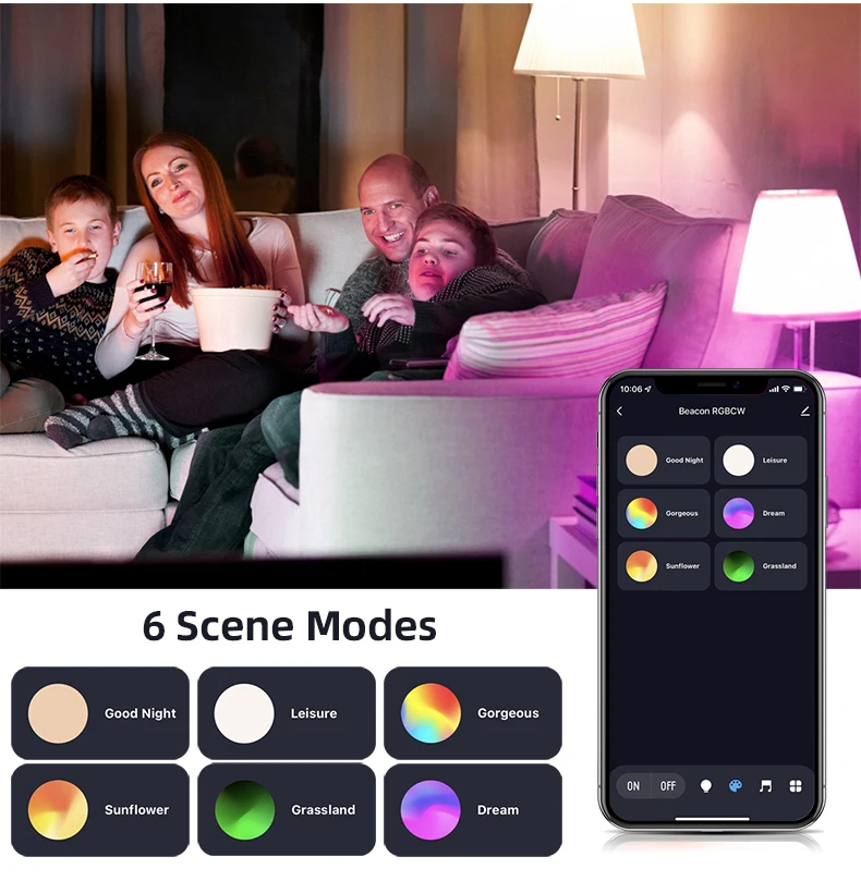 Tuya Bluetooth Smart LED Bulb Magic Lamp Colourful RGB RGBW RGBWW 9W E27 LED Lamp