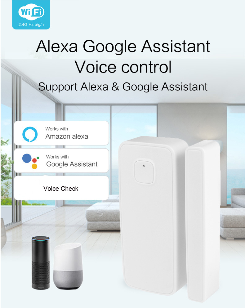 Tuya smart WiFi door magnetic alarm supports speaker WIFI door alarm