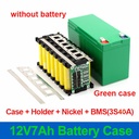12V 7Ah Battery Case Fit 21PCS 18650 Cells 12V7Ah Empty Box 3*7 Holder 3S40A BMS Nickel Strip Storage Box for DIY Battery Pack (without battery)