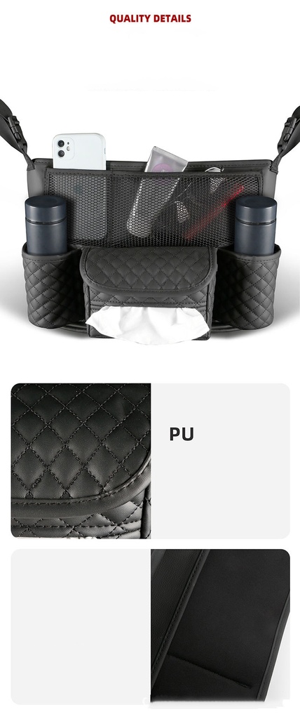 Car leather seat storage bag central control seat back bag car multi-function storage bag