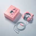 SY-G25 Wired Headphone RGB Lighting Omni-directional Mic Over-Ear Computer Headphone with Cute Cat Ear for E-sport