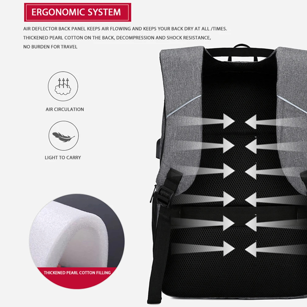 Man Backpack 15.6 Inch Laptop Men's Business Backpacks Notebook Casual Multifunction Waterproof High Quality School Bag