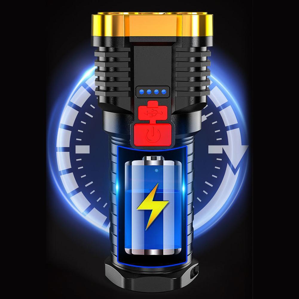 Five-core flashlight USB rechargeable ultra-bright outdoor multi-functional led long-range light