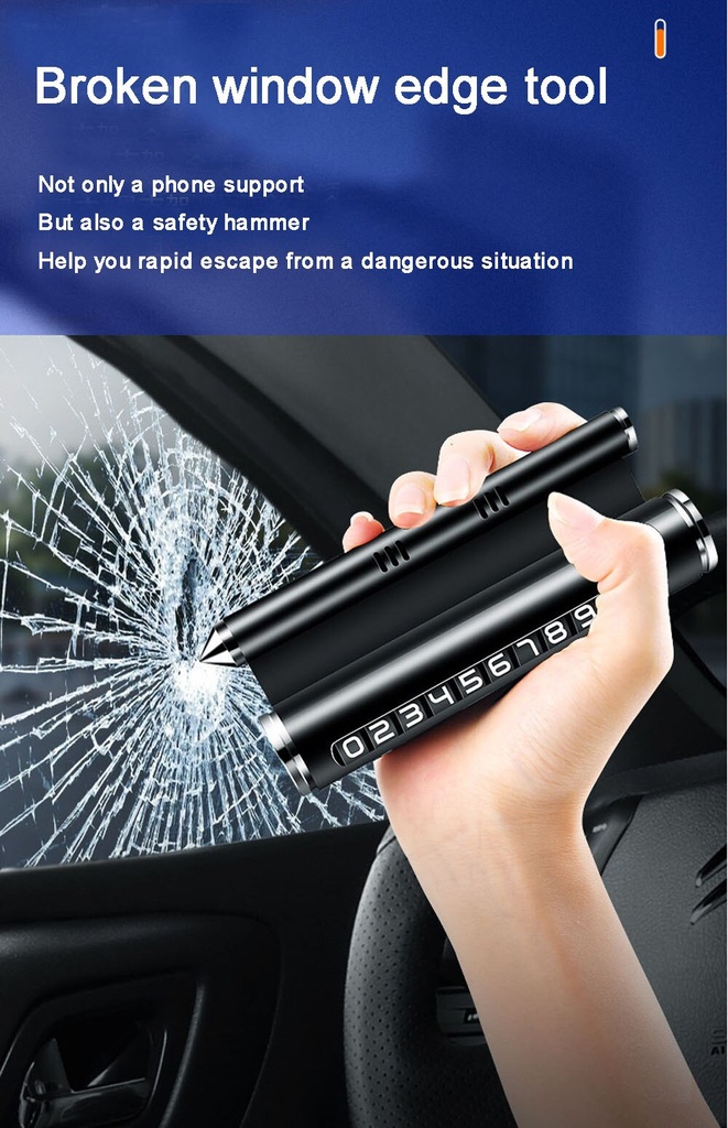 4 In 1 Car Temporary Parking Card Cellphone Number Plate Phone holder Window Broken Cone Aromatherapy Multifunction Park Sticker