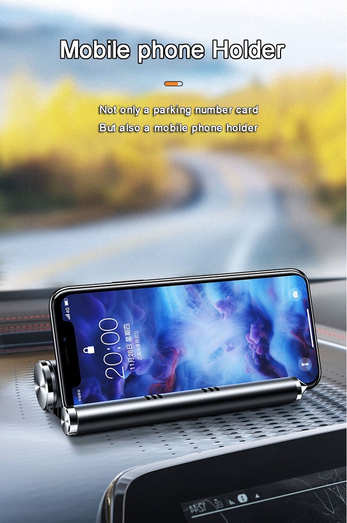 4 In 1 Car Temporary Parking Card Cellphone Number Plate Phone holder Window Broken Cone Aromatherapy Multifunction Park Sticker