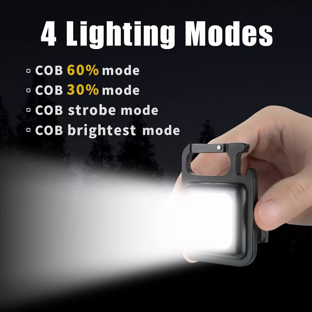 Mini COB Work Light TYPE-C Rechargeable Portable Keychain Light Magnetic Suction Maintenance Emergency Light