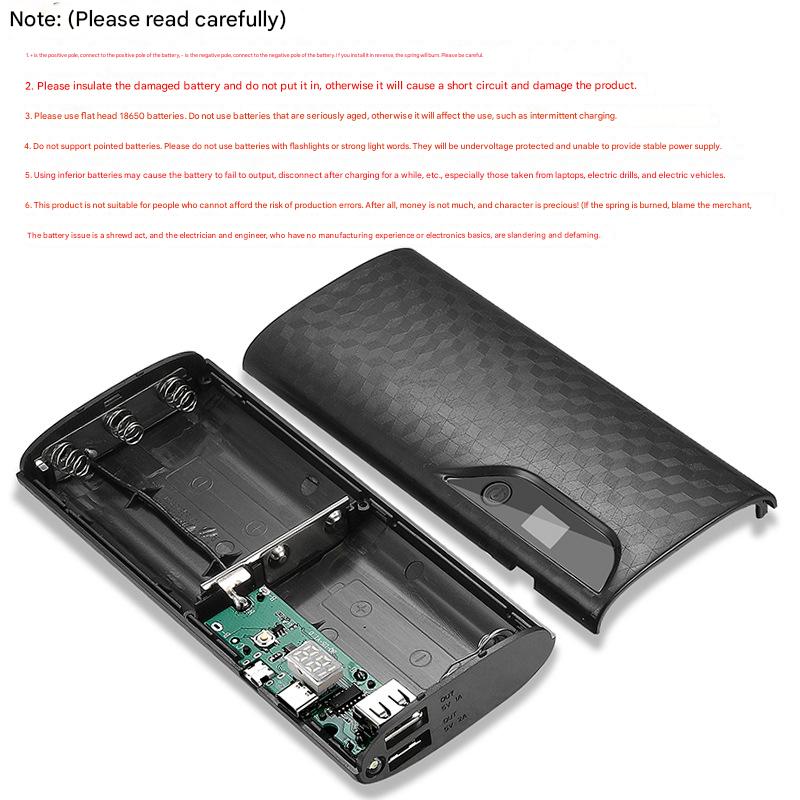 5-cell mobile power shell kit digital display 18650 battery box power bank DIY kit