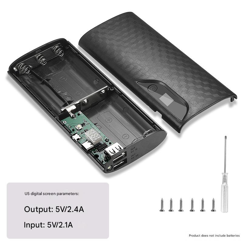 5-cell mobile power shell kit digital display 18650 battery box power bank DIY kit