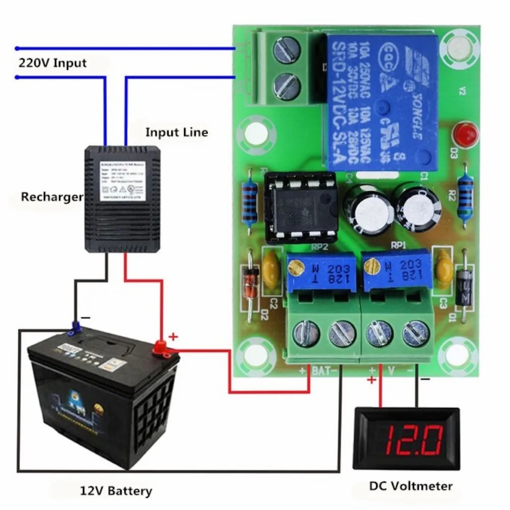 XH-M601 Intelligent Charger Power Control Panel Automatic Charging Power 12V Battery Charging Control Board