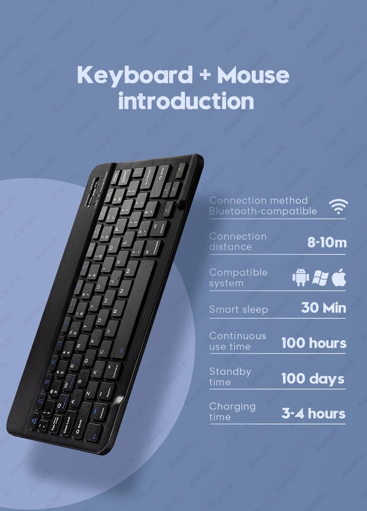 KAKUSIGA 10 inch wireless bluetooth mini keyboard