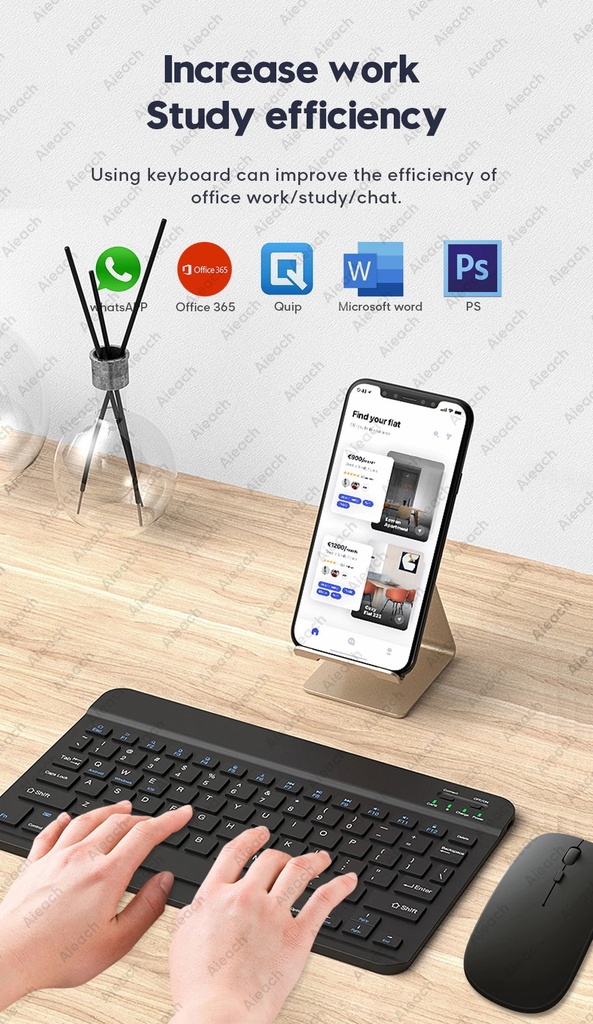 KAKUSIGA 10 inch wireless bluetooth mini keyboard