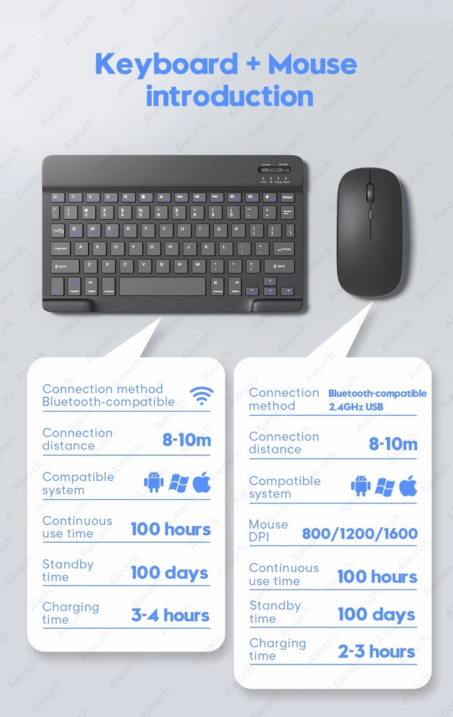 KAKUSIGA 10 inch wireless bluetooth mini keyboard