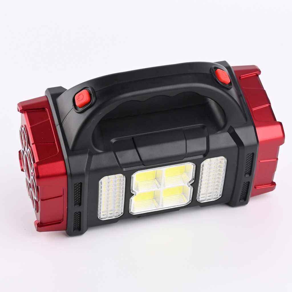 Powerful Solar LED Flashlight USB Rechargeable Torch With COB Work Light 4 Gear Lantern Outdoor Power Bank Solar Light