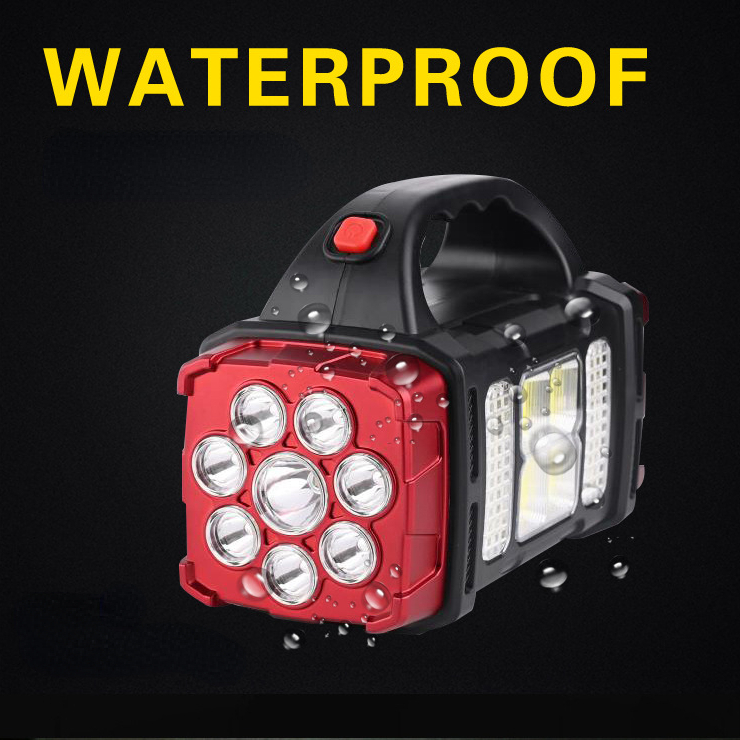 Powerful Solar LED Flashlight USB Rechargeable Torch With COB Work Light 4 Gear Lantern Outdoor Power Bank Solar Light