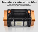 Powerful Solar LED Flashlight USB Rechargeable Torch With COB Work Light 4 Gear Lantern Outdoor Power Bank Solar Light
