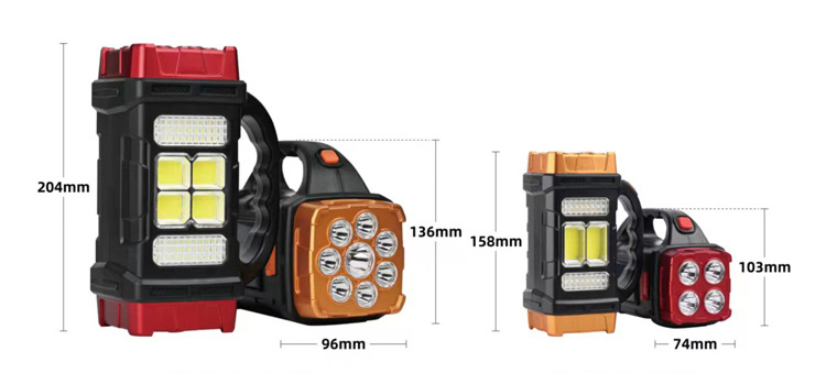 Powerful Solar LED Flashlight USB Rechargeable Torch With COB Work Light 4 Gear Lantern Outdoor Power Bank Solar Light