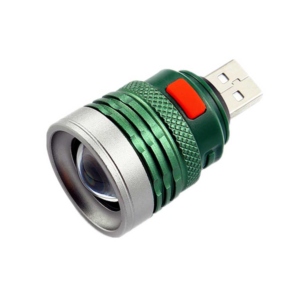USB Flashlight Portable Emergency Rotary Zoomable Adjustable Torch Repair Work Lamp Pocket Lantern Bright Fill Light