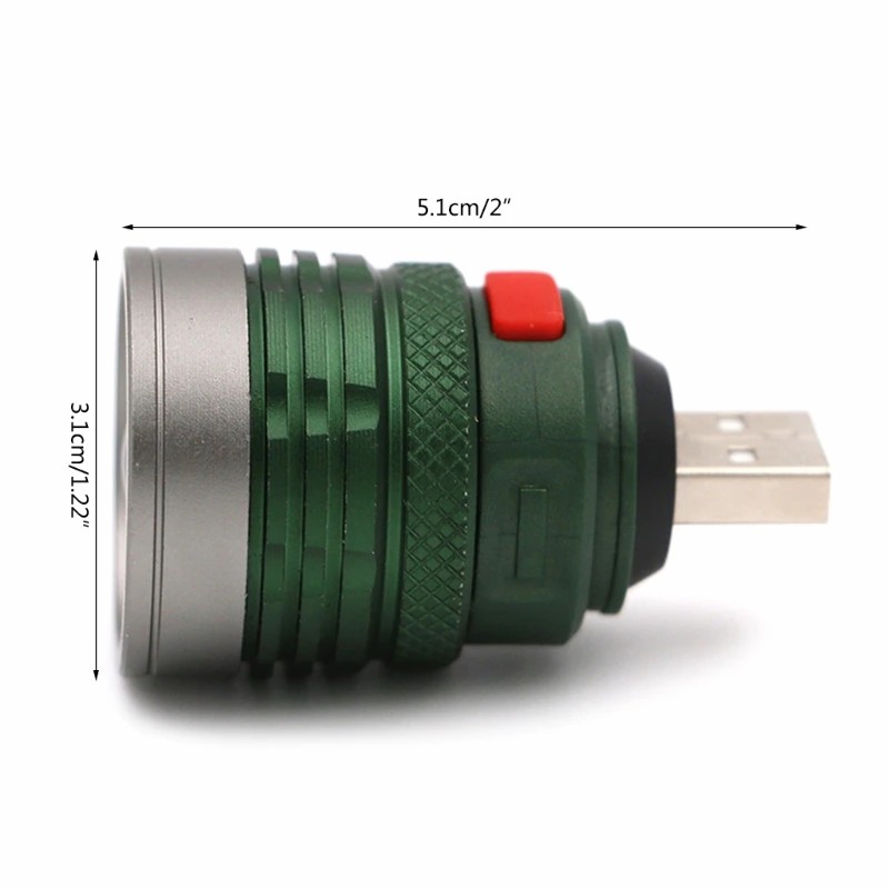 USB Flashlight Portable Emergency Rotary Zoomable Adjustable Torch Repair Work Lamp Pocket Lantern Bright Fill Light