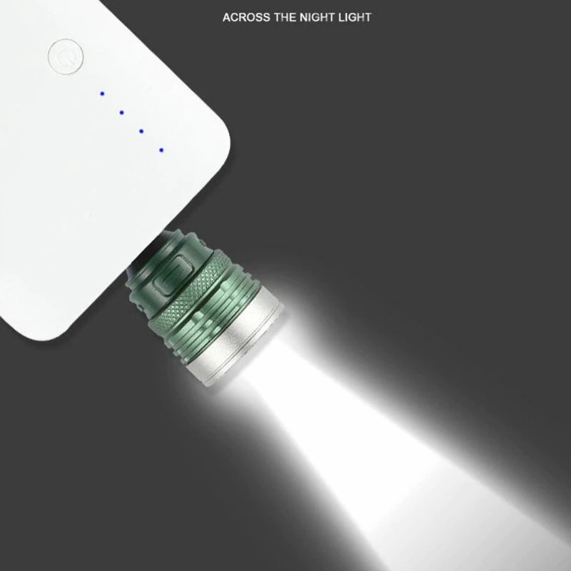 USB Flashlight Portable Emergency Rotary Zoomable Adjustable Torch Repair Work Lamp Pocket Lantern Bright Fill Light