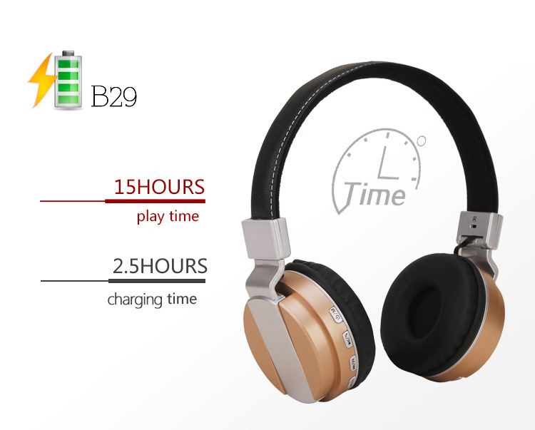 B29 Wireless Bluetooth 5.0 Headset Stereo Bass Folding Earphone Noise Cancelling Headphones for Mobile Phone Computer Support TF