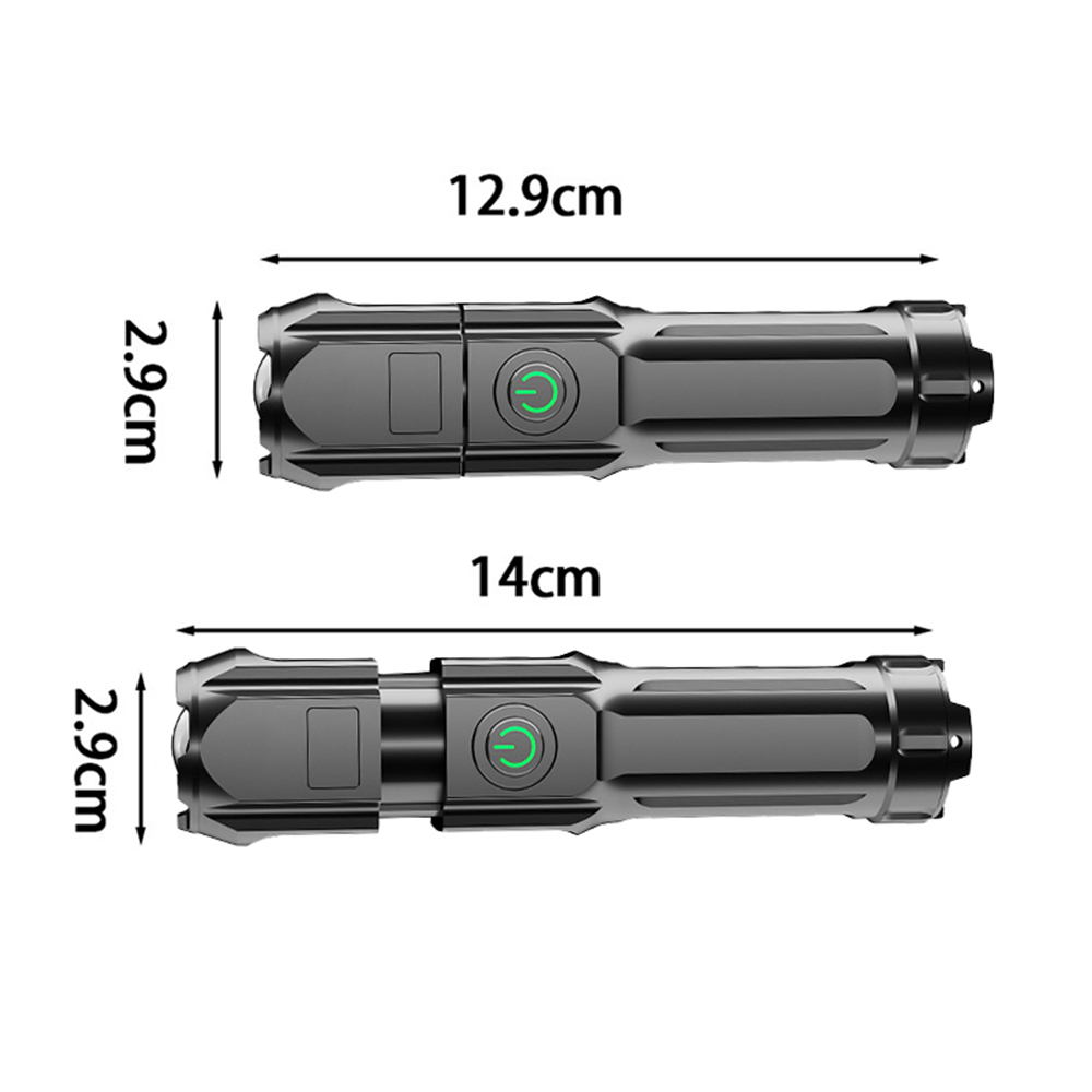Flashlight Telescopic Zoom Strong Light Flashlight USB Charging Small Portable Spotlight Long-Range Flood Outdoor Lighting Lamp