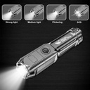 Flashlight Telescopic Zoom Strong Light Flashlight USB Charging Small Portable Spotlight Long-Range Flood Outdoor Lighting Lamp