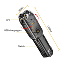 Flashlight Telescopic Zoom Strong Light Flashlight USB Charging Small Portable Spotlight Long-Range Flood Outdoor Lighting Lamp