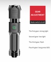 Flashlight Telescopic Zoom Strong Light Flashlight USB Charging Small Portable Spotlight Long-Range Flood Outdoor Lighting Lamp