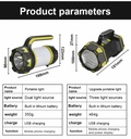 High Power Led Flashlights Side Light Portable Searchlight Rechargeable 4800mAh Power Bank Outdoor 8Modes Emergency Light