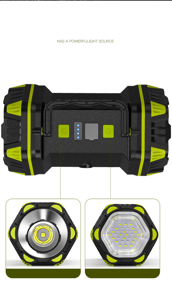High Power Led Flashlights Side Light Portable Searchlight Rechargeable 4800mAh Power Bank Outdoor 8Modes Emergency Light
