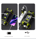 High Power Led Flashlights Side Light Portable Searchlight Rechargeable 4800mAh Power Bank Outdoor 8Modes Emergency Light