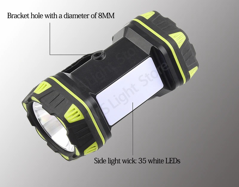 High Power Led Flashlights Side Light Portable Searchlight Rechargeable 4800mAh Power Bank Outdoor 8Modes Emergency Light