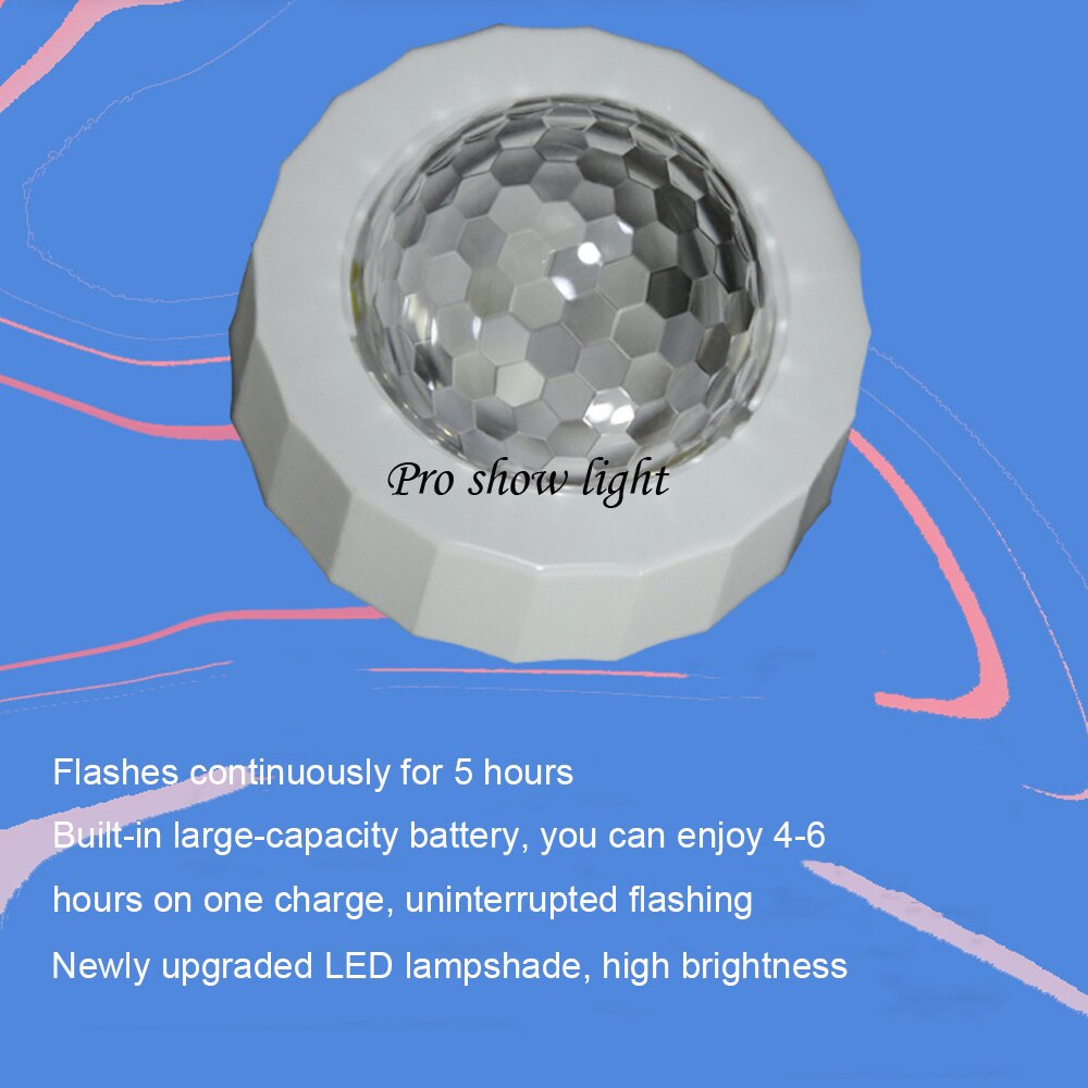 Rechargeable USB Stage Light Mini RGB Projection Lamp Party DJ Disco ball Light Indoor Lamp Club LED Magic Effect For Car Dec