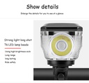 2 in 1 Bike Headlight Solar USB Rechargeable Bicycle Light With Horn T6 LED Waterproof Front Lamp Flashlight Cycling Equipment