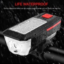 2 in 1 Bike Headlight Solar USB Rechargeable Bicycle Light With Horn T6 LED Waterproof Front Lamp Flashlight Cycling Equipment