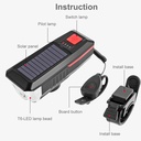2 in 1 Bike Headlight Solar USB Rechargeable Bicycle Light With Horn T6 LED Waterproof Front Lamp Flashlight Cycling Equipment