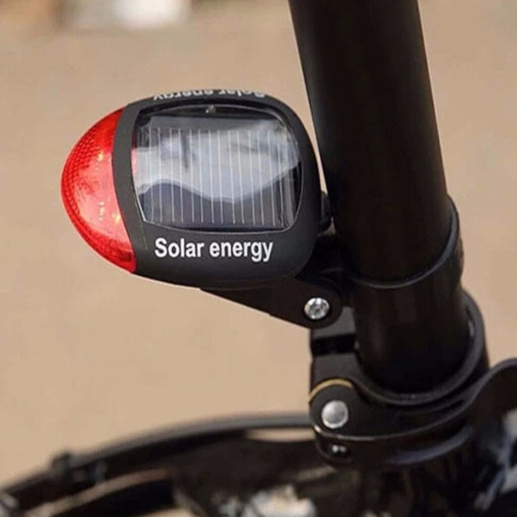 Solar Power Rechargeable Bicycle Taillights, LED Bicycle Rear Signal Lights for Night Cycling Warning Safety
