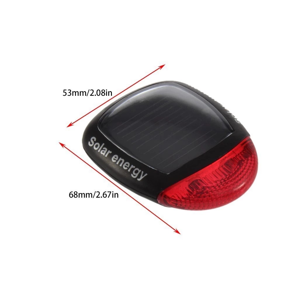 Solar Power Rechargeable Bicycle Taillights, LED Bicycle Rear Signal Lights for Night Cycling Warning Safety