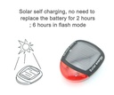 Solar Power Rechargeable Bicycle Taillights, LED Bicycle Rear Signal Lights for Night Cycling Warning Safety