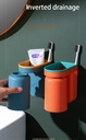 Wall Mounted Toothbrush Holder Toothpaste Mouth Cup Holder Bathroom Storage Shelf Portable Rack Organizer